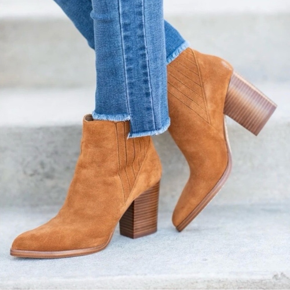 Marc Fisher Oshay Suede Heel Ankle Booties